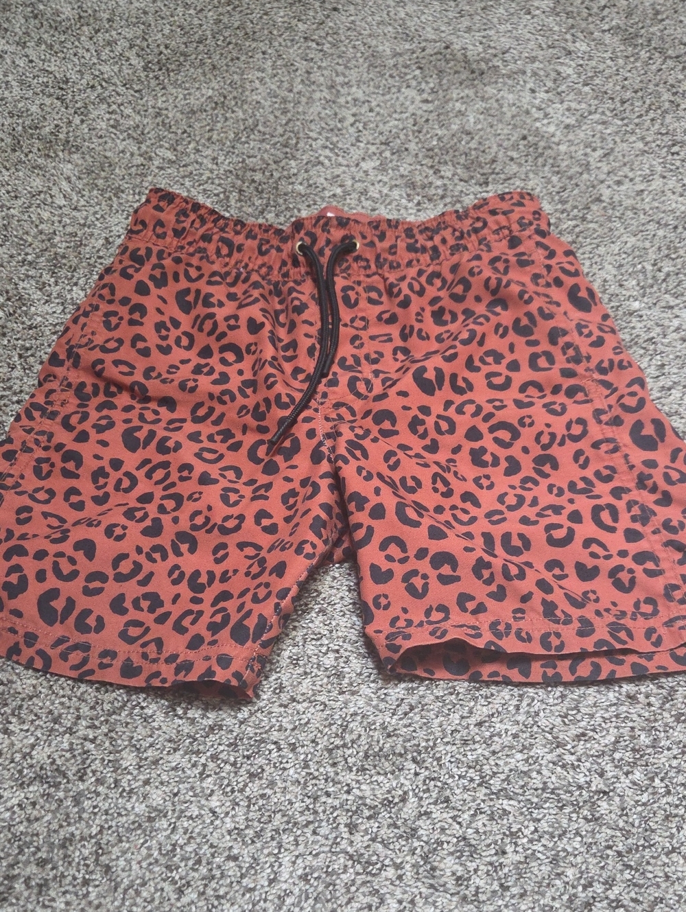Cat & Jack Rust Leopard-Print Swim Shorts